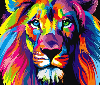 DIY Rainbow Lion Diamond Art Painting Animals - Creative Serenity