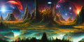Large Alien Landscape 5D DIY Diamond Art Embroidery Scenery - Creative Serenity