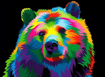 DIY Rainbow Bear Diamond Art Painting Animals - Creative Serenity